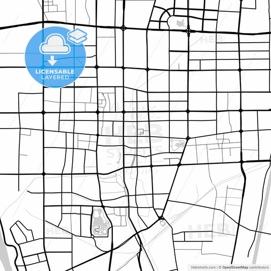 Layered PDF map of Jining, Shandong, China
