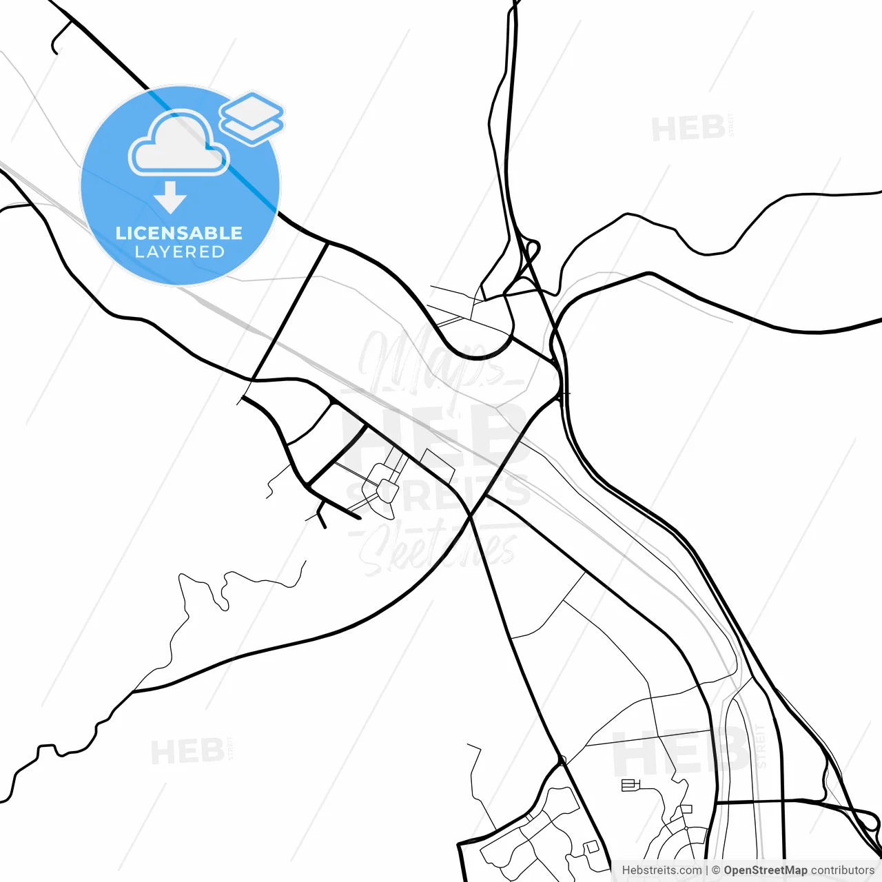 Layered PDF map of Benxi, Liaoning, China