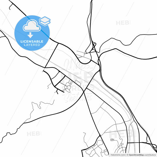 Layered PDF map of Benxi, Liaoning, China