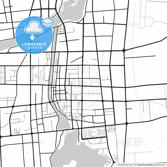 Layered PDF map of Zhucheng, Shandong, China