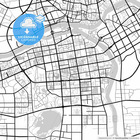 Layered PDF map of Jinhua, Zhejiang, China