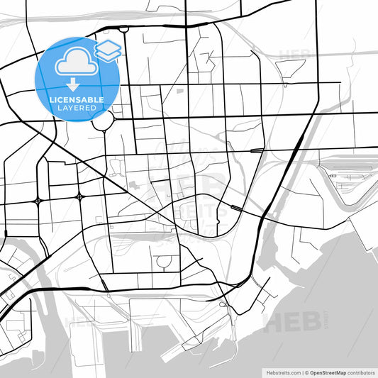 Layered PDF map of Qinhuangdao, Hebei, China