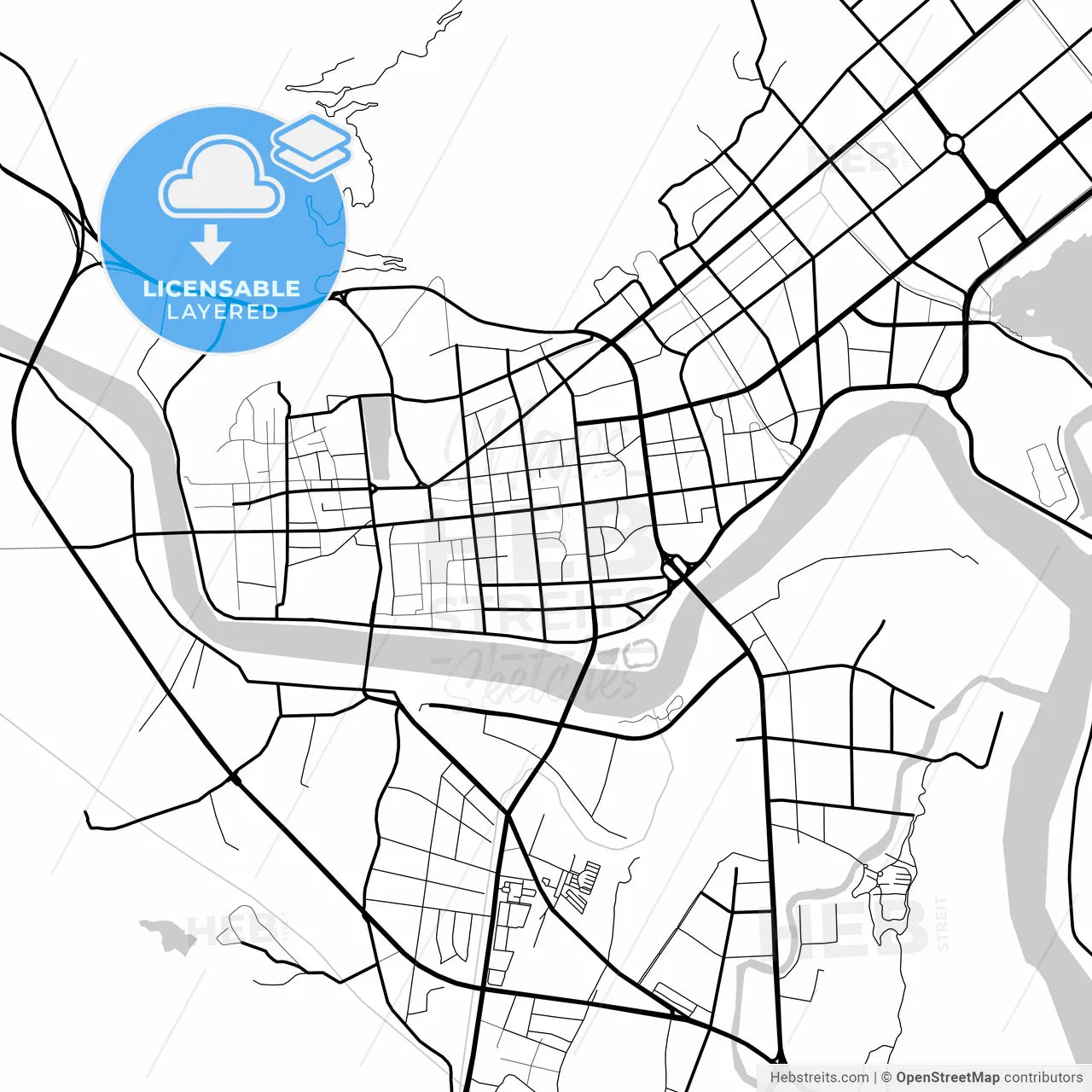 Layered PDF map of Linhai, Zhejiang, China