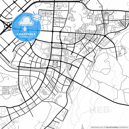 Layered PDF map of Guilin, Guangxi, China