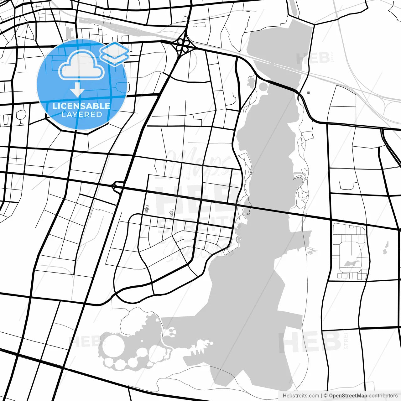 Layered PDF map of Bengbu, Anhui, China
