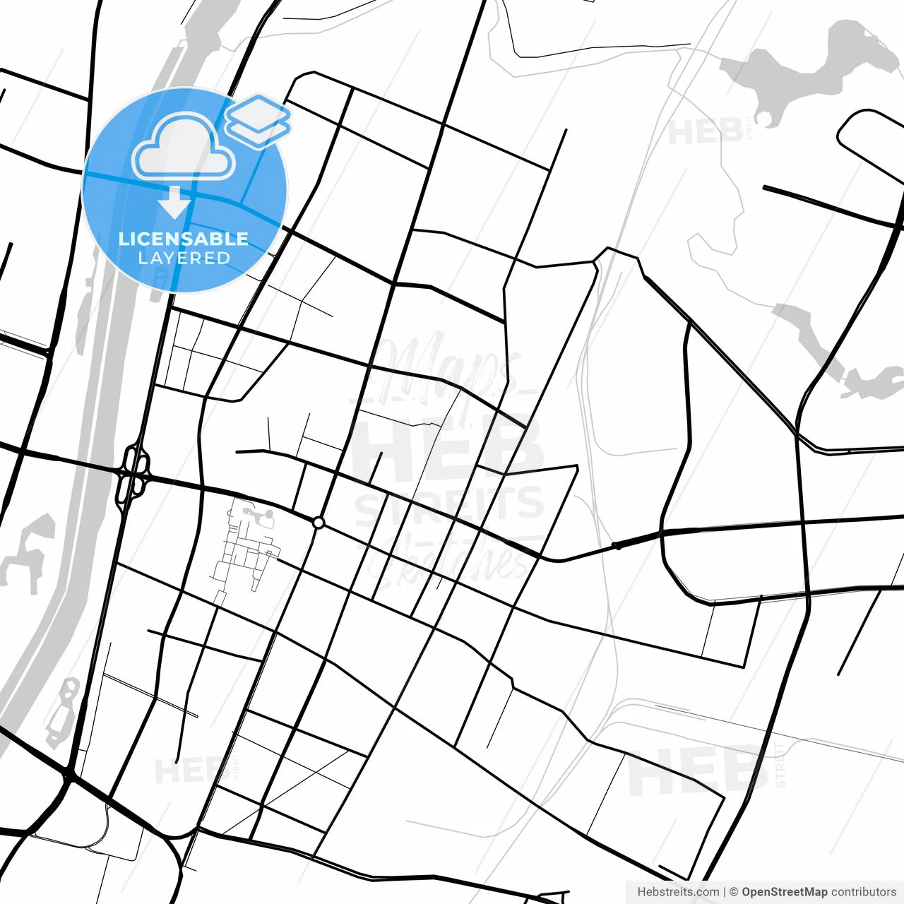 Layered PDF map of Linfen, Shanxi, China