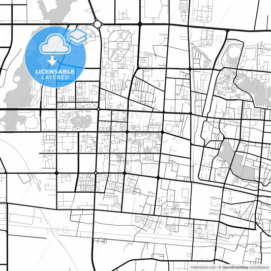 Layered PDF map of Kaifeng, Henan, China