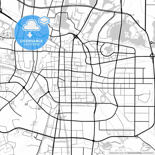 Layered PDF map of Shaoxing, Zhejiang, China
