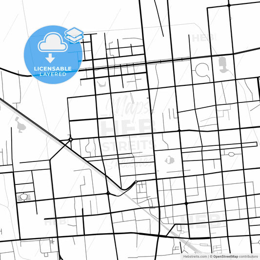 Layered PDF map of Langfang, Hebei, China