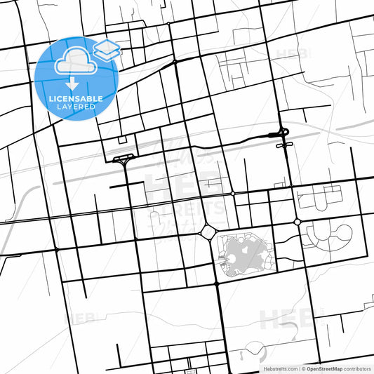 Layered PDF map of Jiaozuo, Henan, China