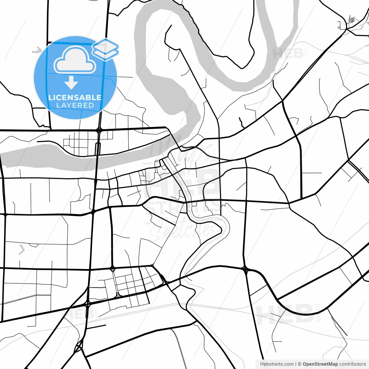 Layered PDF map of Shaoyang, Hunan, China