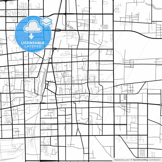 Layered PDF map of Xingtai, Hebei, China