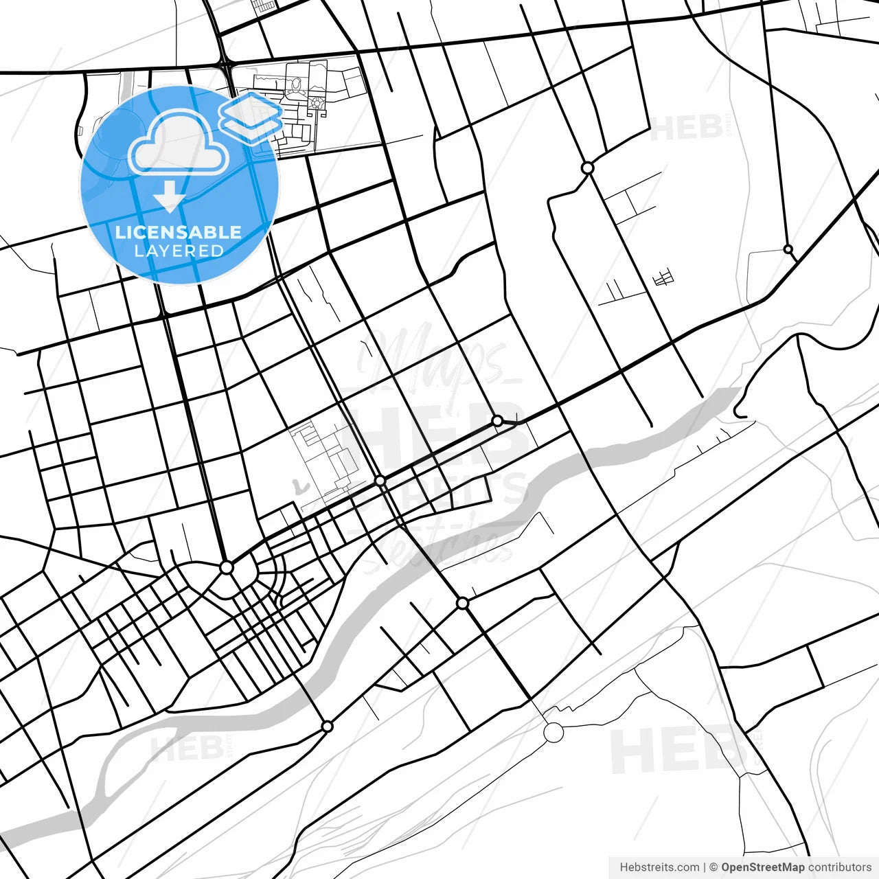 Layered PDF map of Fuxin, Liaoning, China