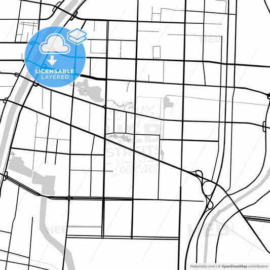 Layered PDF map of Dezhou, Shandong, China