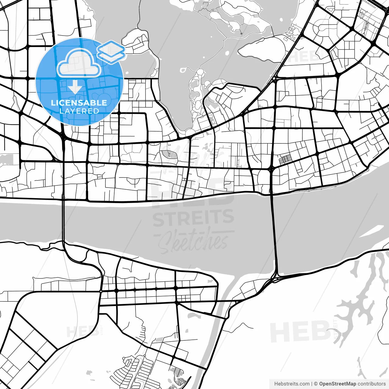 Layered PDF map of Zhaoqing, Guangdong, China