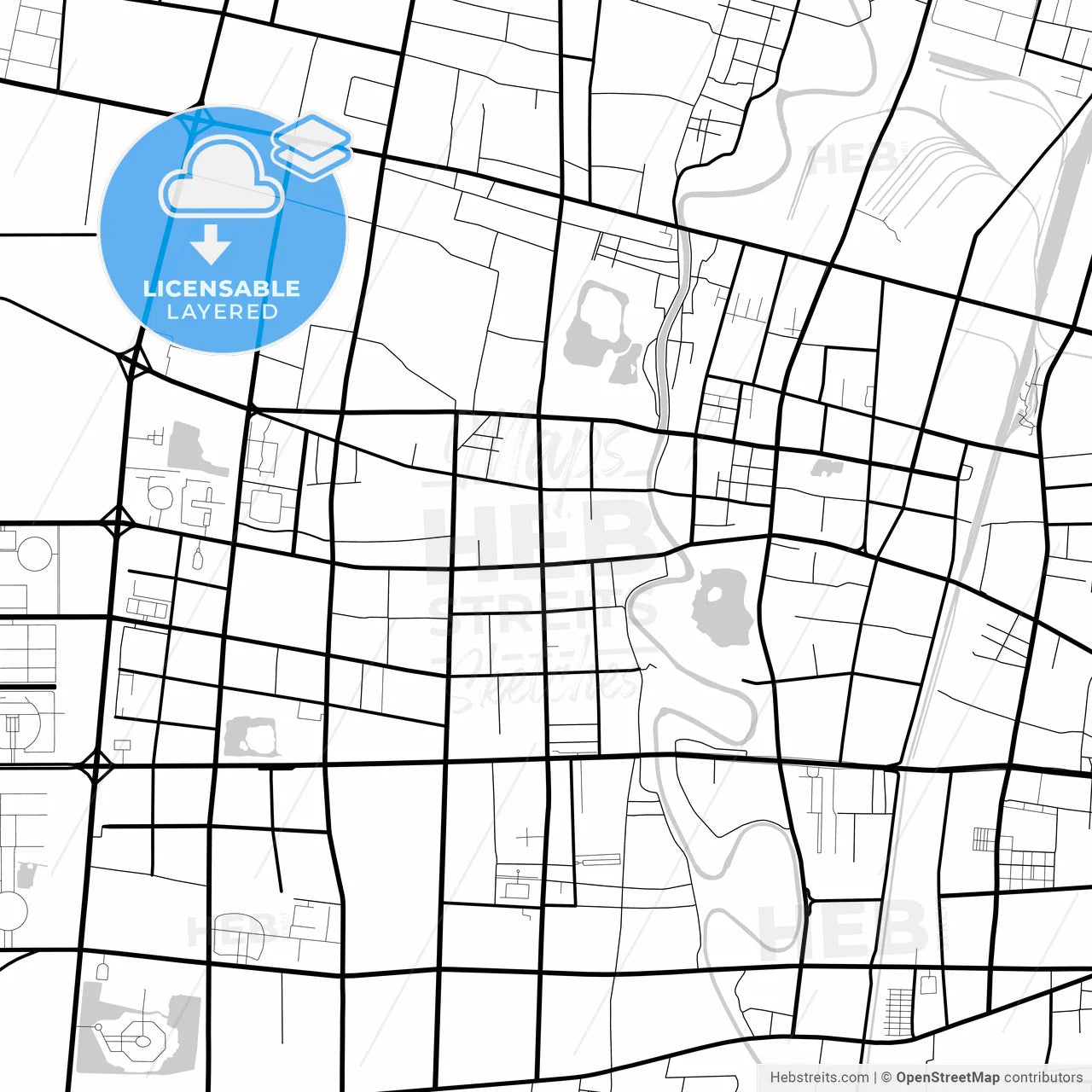 Layered PDF map of Cangzhou, Hebei, China