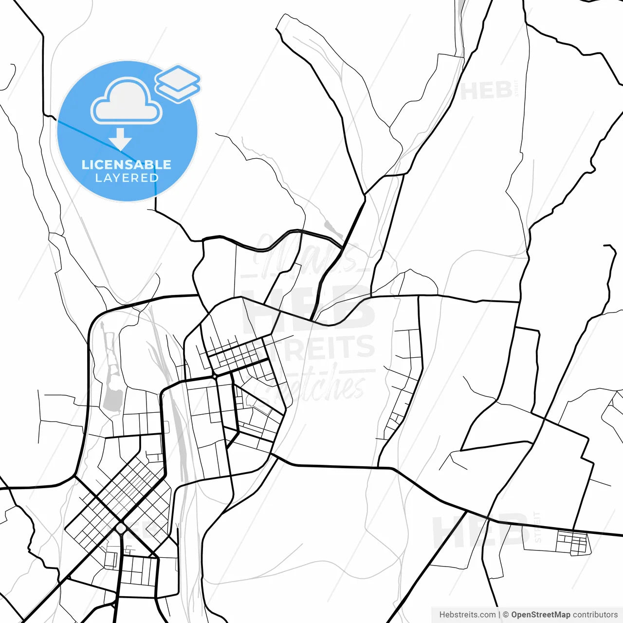 Layered PDF map of Hegang, Heilongjiang, China