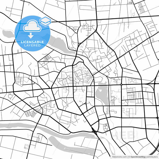Layered PDF map of Kashgar, Xinjiang, China