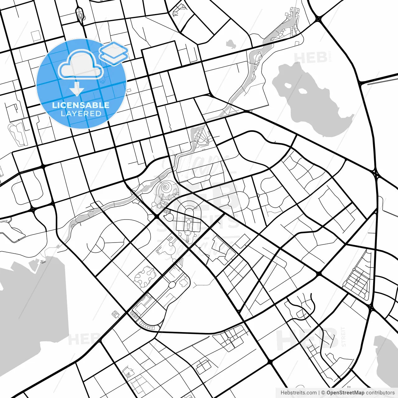 Layered PDF map of Karamay, Xinjiang, China