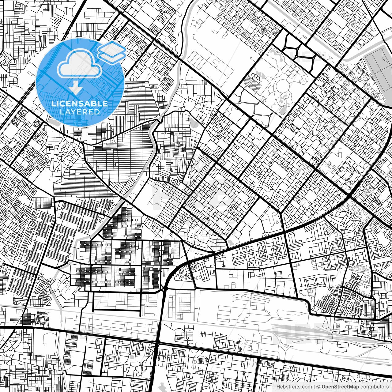 Layered PDF map of Delhi, Delhi, India