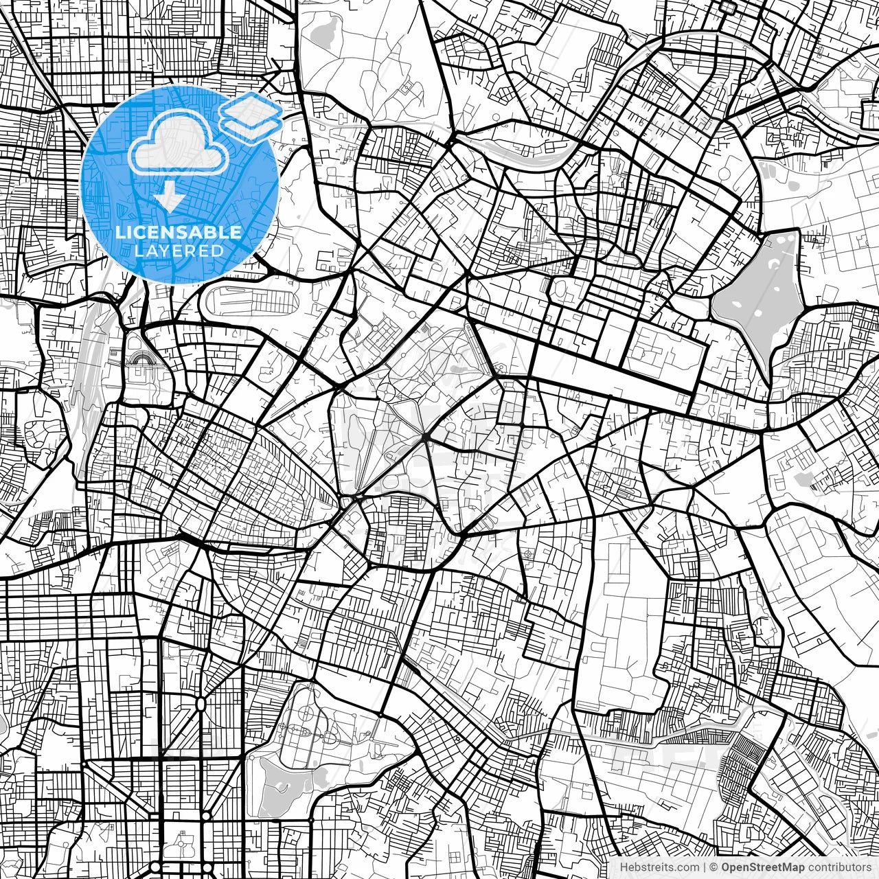 Layered PDF map of Bangalore, Karnataka, India