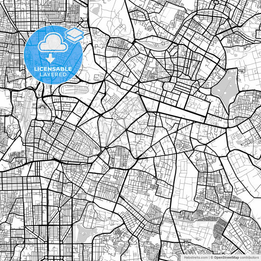 Layered PDF map of Bangalore, Karnataka, India