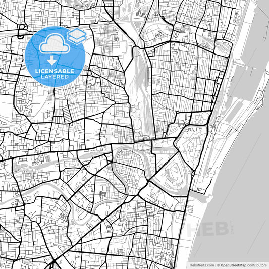 Layered PDF map of Chennai, Tamil Nadu, India