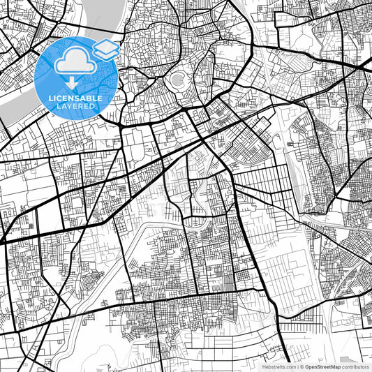 Layered PDF map of Surat, Gujarat, India