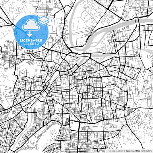 Layered PDF map of Pune, Maharashtra, India