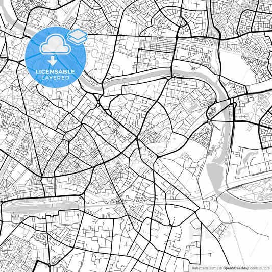 Layered PDF map of Lucknow, Uttar Pradesh, India