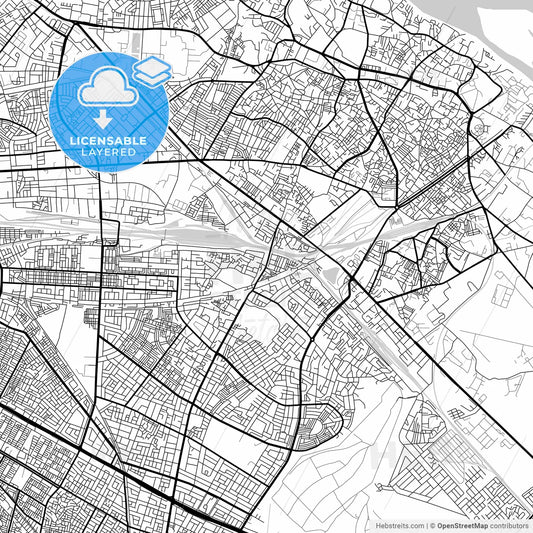 Layered PDF map of Kanpur, Uttar Pradesh, India