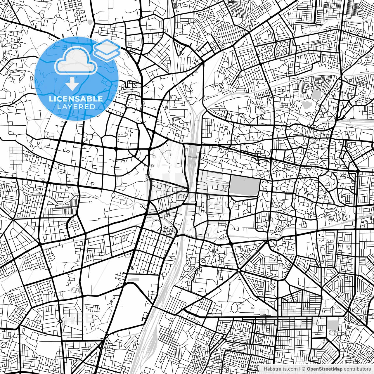 Layered PDF map of Nagpur, Maharashtra, India