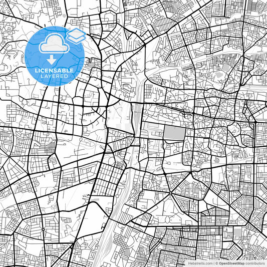 Layered PDF map of Nagpur, Maharashtra, India