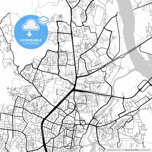 Layered PDF map of Thane, Maharashtra, India