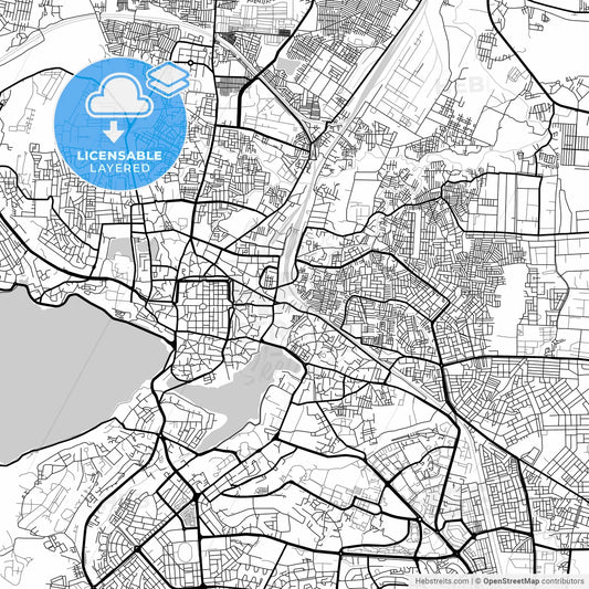Layered PDF map of Bhopal, Madhya Pradesh, India
