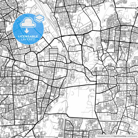 Layered PDF map of Vadodara, Gujarat, India
