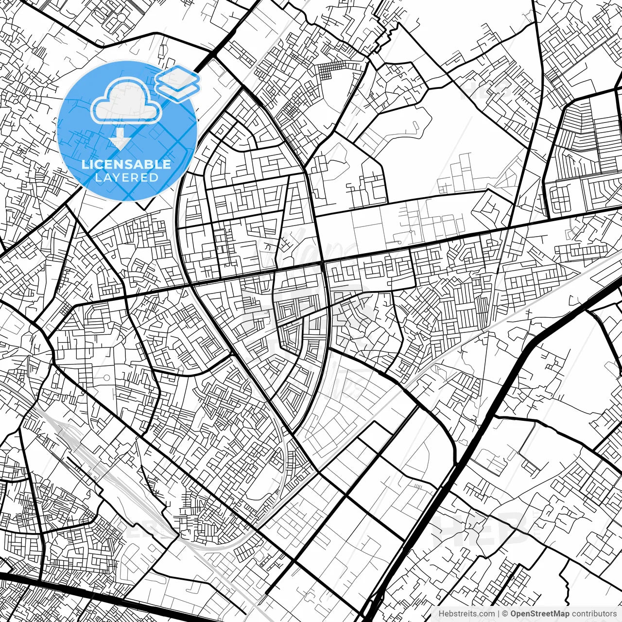 Layered PDF map of Ghaziabad, Uttar Pradesh, India
