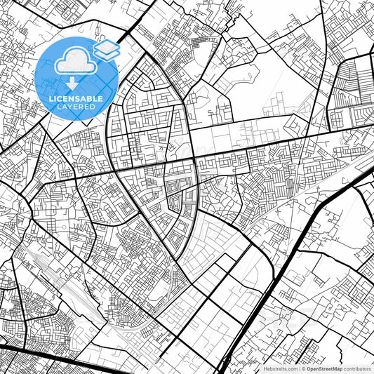 Layered PDF map of Ghaziabad, Uttar Pradesh, India