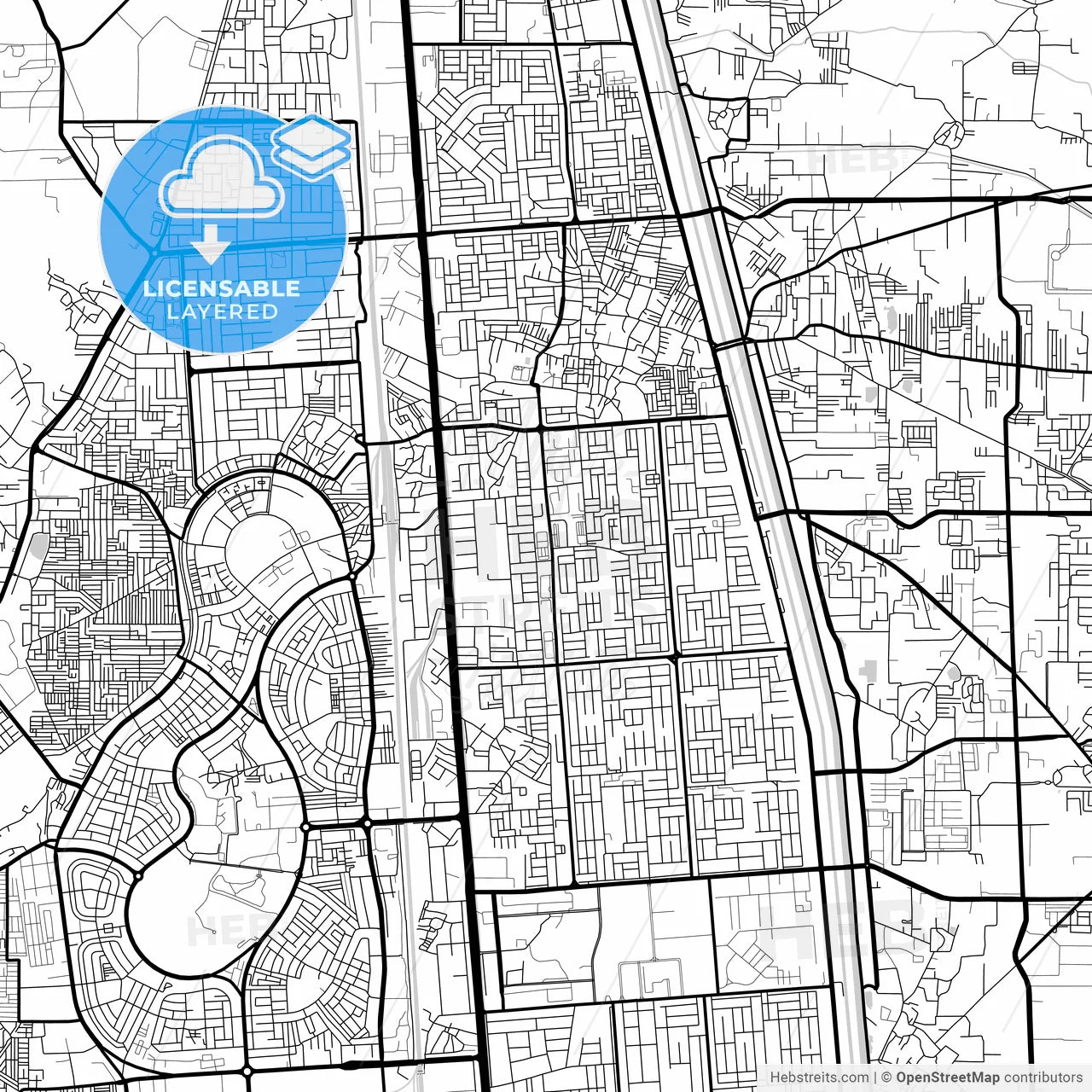 Layered PDF map of Faridabad, Haryana, India