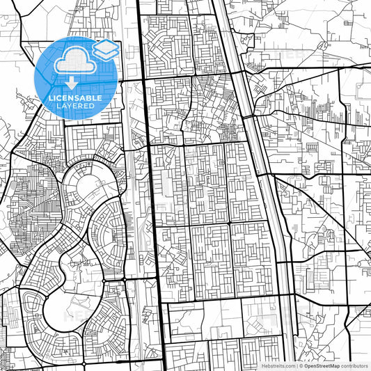Layered PDF map of Faridabad, Haryana, India