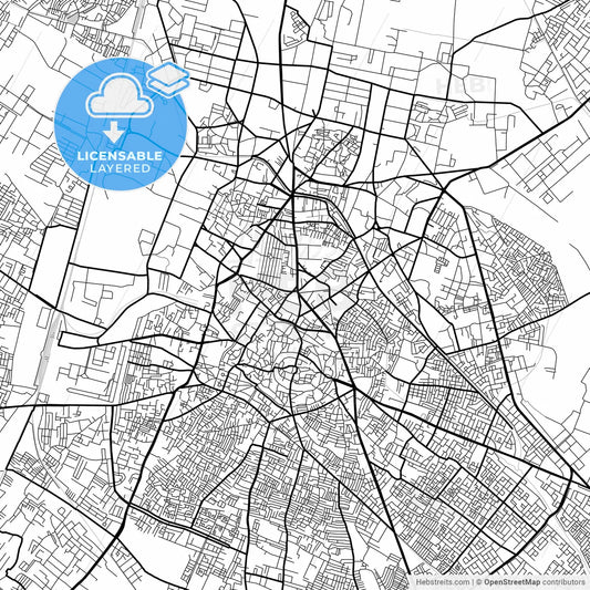 Layered PDF map of Meerut, Uttar Pradesh, India