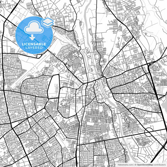 Layered PDF map of Rajkot, Gujarat, India