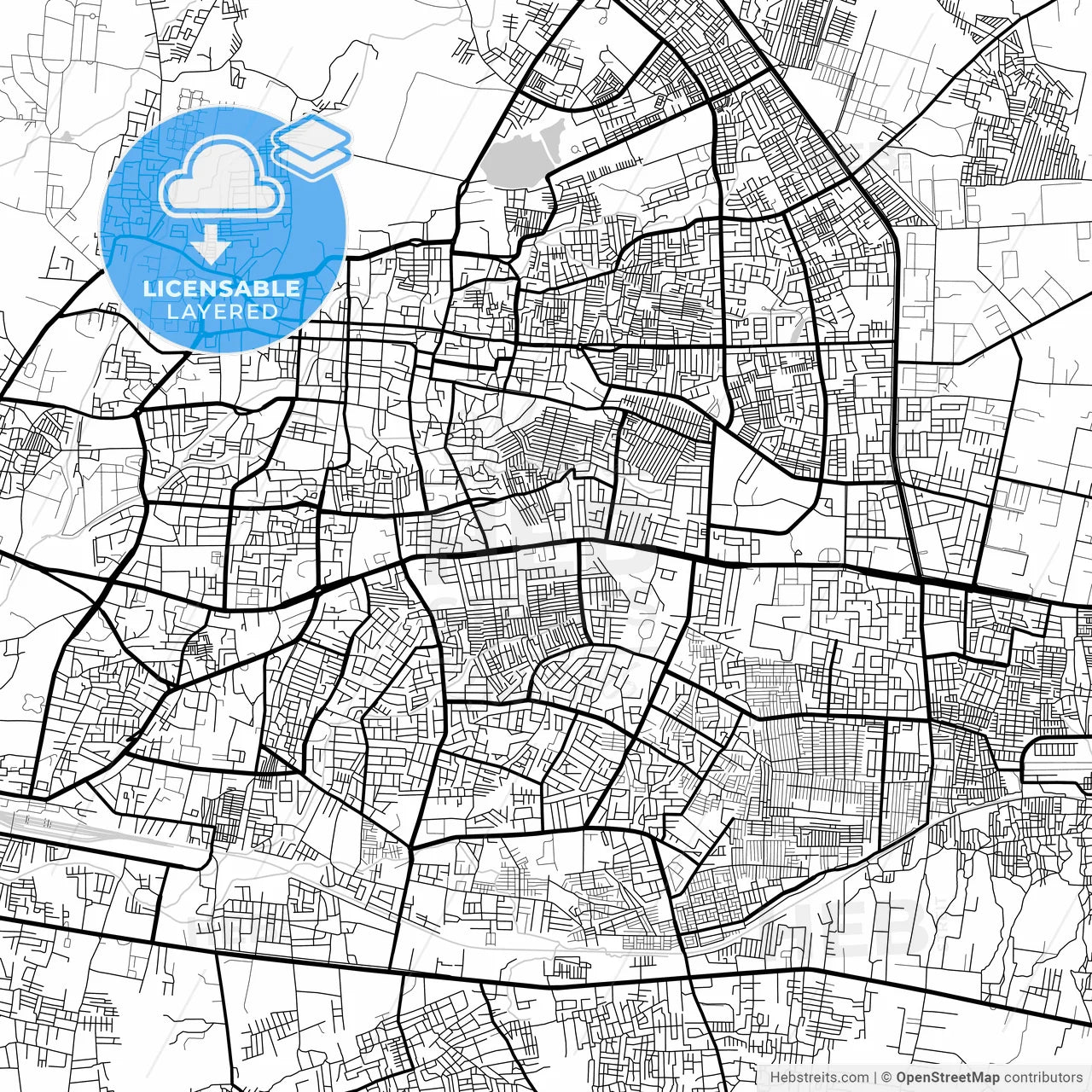 Layered PDF map of Aurangabad, Maharashtra, India