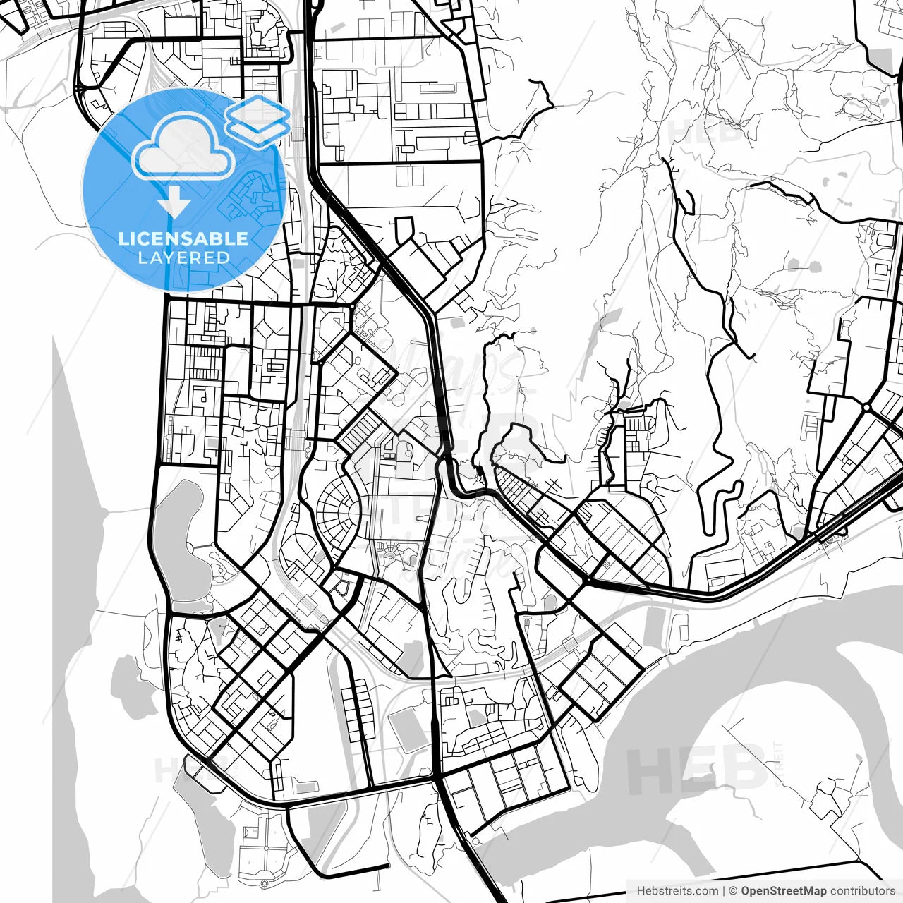 Layered PDF map of Navi Mumbai, Maharashtra, India