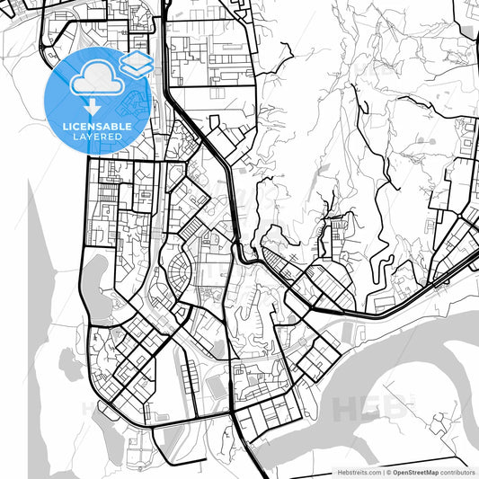 Layered PDF map of Navi Mumbai, Maharashtra, India