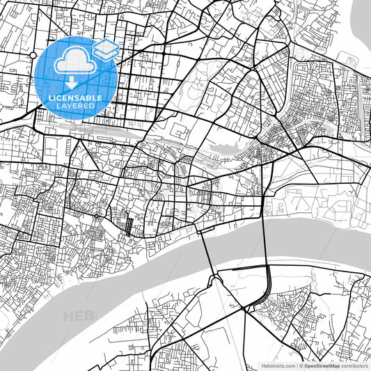 Layered PDF map of Allahabad, Uttar Pradesh, India