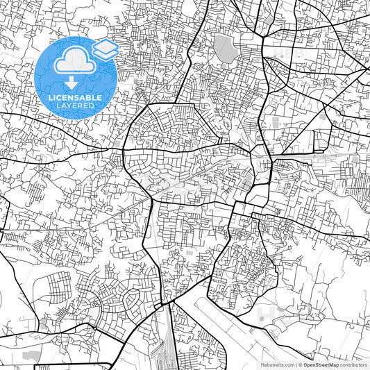 Layered PDF map of Ranchi, Jharkhand, India