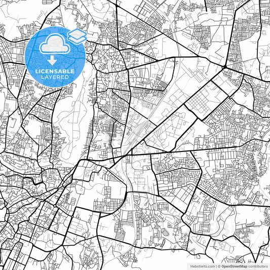 Layered PDF map of Gwalior, Madhya Pradesh, India