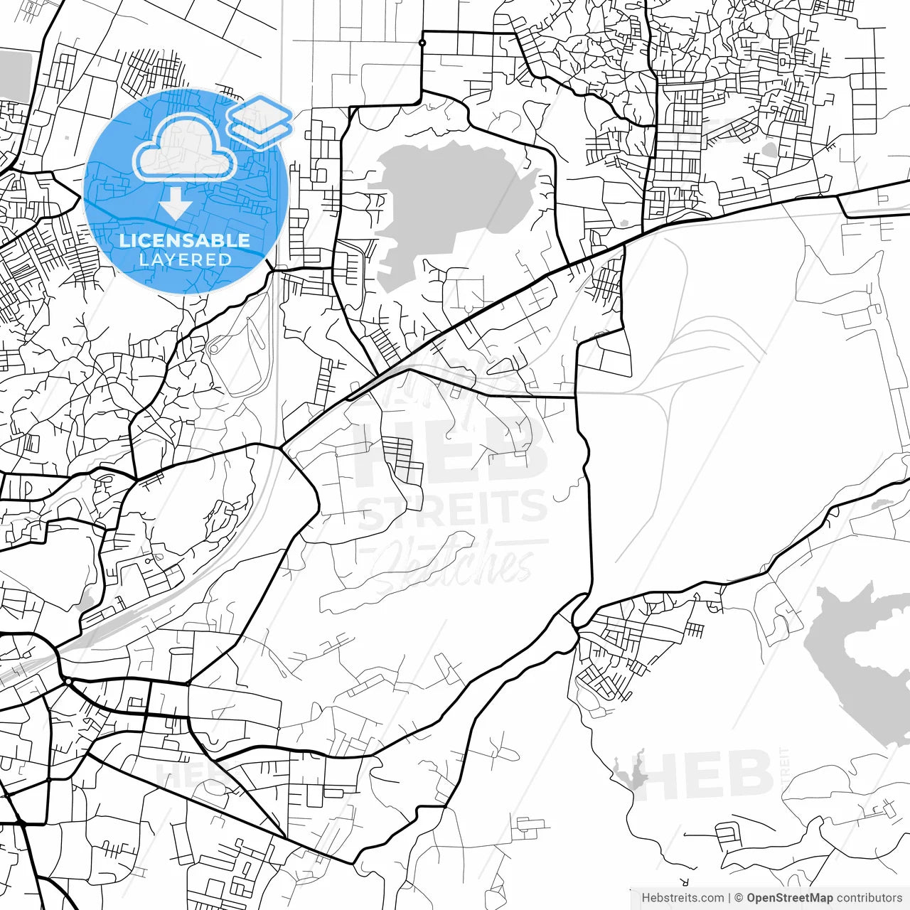 Layered PDF map of Jabalpur, Madhya Pradesh, India