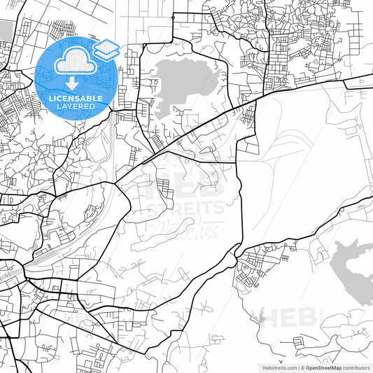 Layered PDF map of Jabalpur, Madhya Pradesh, India